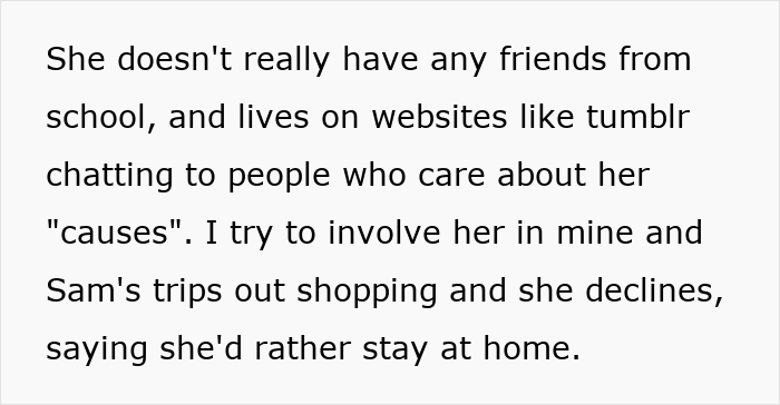 Text excerpt showing a mom admitting she likes one daughter more than the other and struggles to hide it.