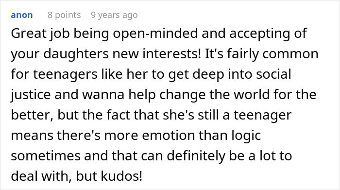 Comment praising a mom for being open-minded about her daughters amid struggles with favoring one more than the other. Comment praising a mom for being open-minded about her daughters amid struggles with favoring one more than the other.