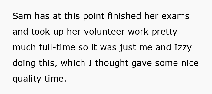 Text excerpt showing a mom admitting she likes one daughter more than the other and struggles to hide it.