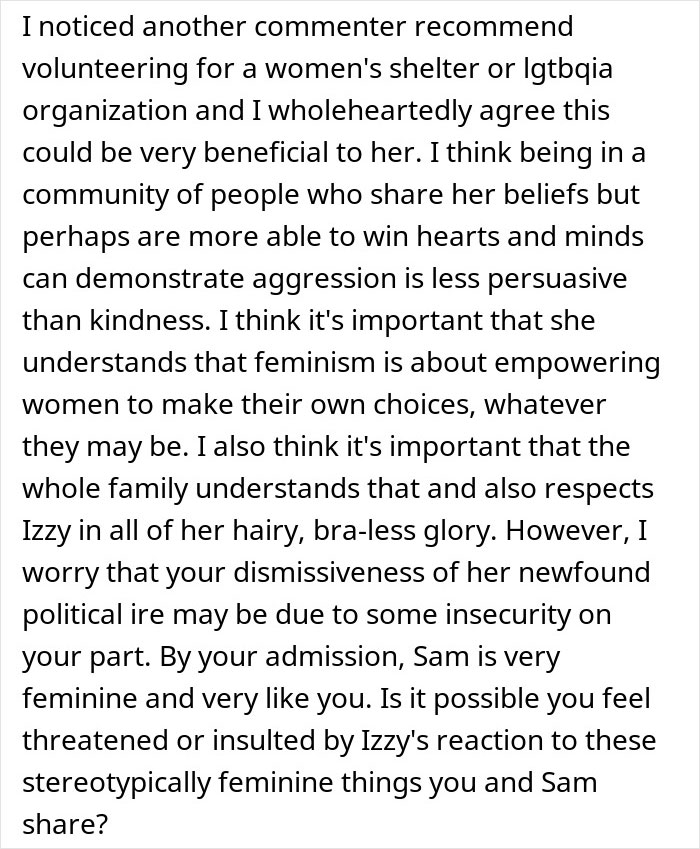 Text excerpt discussing a mom admitting she likes one daughter more than the other and struggling to hide it.