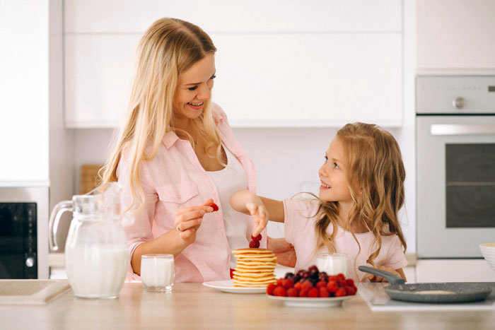 Sister vents about useless brother while teaching him a lesson, sharing a playful moment in the kitchen with pancakes and berries. Sister vents about useless brother while teaching him a lesson, sharing a playful moment in the kitchen with pancakes and berries.