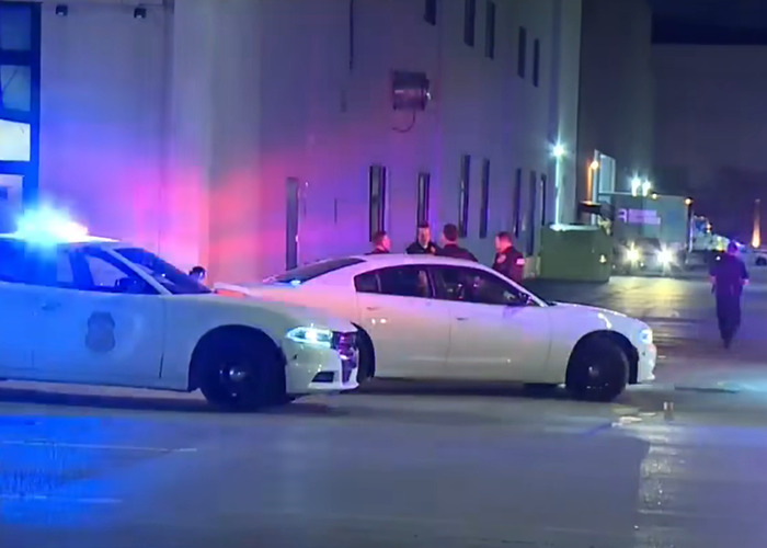 Police surround vehicles at night with flashing lights in disturbing Mark Sanchez footage showing bizarre behavior before alleged attack.