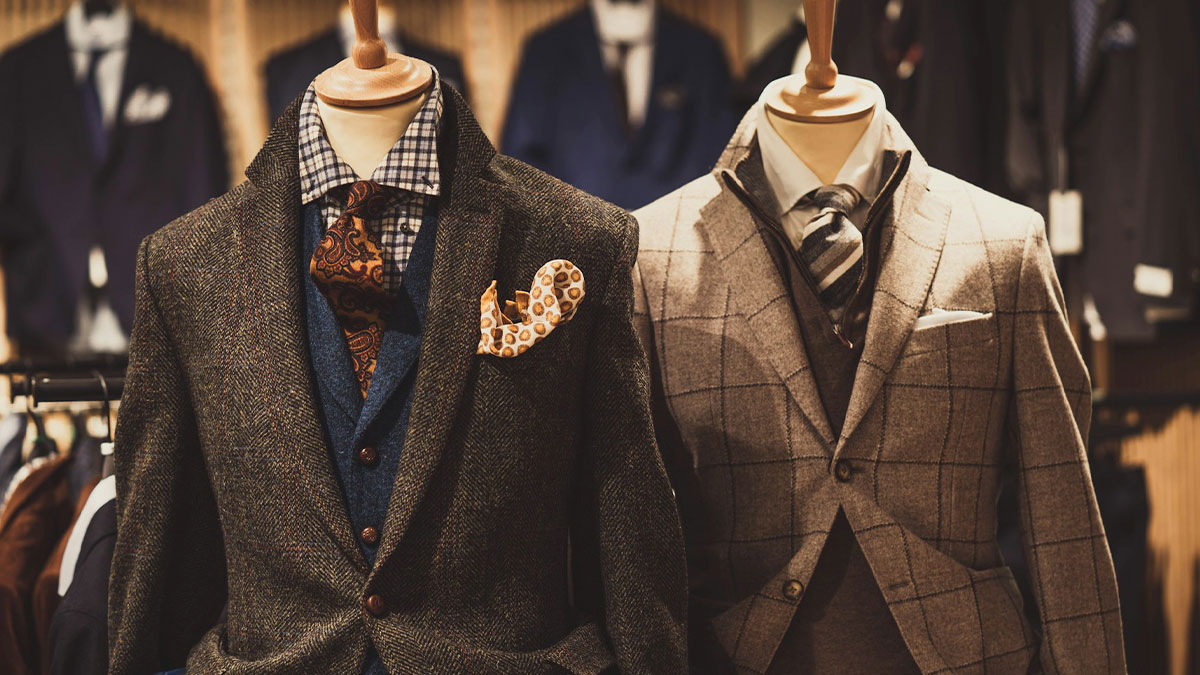 Mannequins dressed in vintage suits displayed indoors, symbolizing the idea of airing out dirty laundry anonymously online.