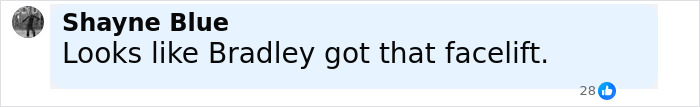 Comment on Bradley Cooper's seemingly new look, suggesting possible facelift according to plastic surgeons. Comment on Bradley Cooper's seemingly new look, suggesting possible facelift according to plastic surgeons.