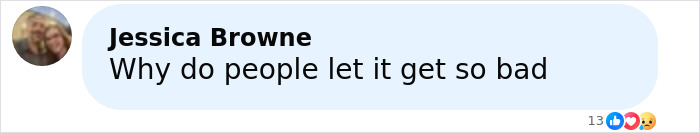 Comment by Jessica Browne expressing concern about the severity of a man’s 4-lb face tumor seeking urgent help. Comment by Jessica Browne expressing concern about the severity of a man’s 4-lb face tumor seeking urgent help.