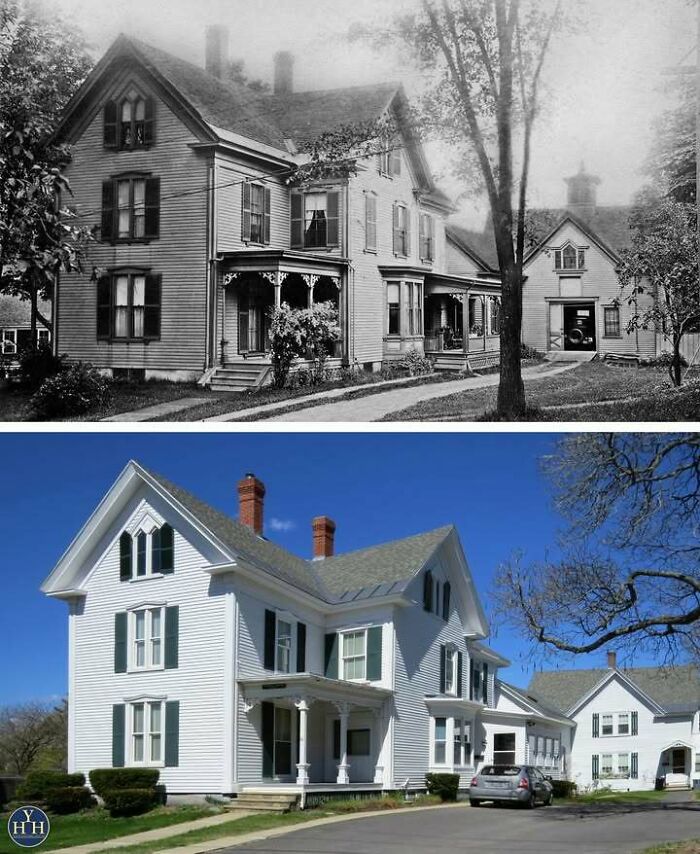 Historic house restoration with classic architectural details, showcasing transformation and preservation of historical homes.