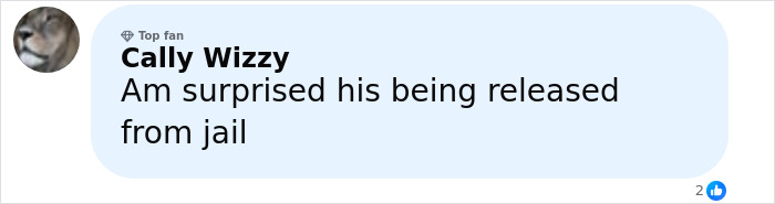 Comment from user Cally Wizzy expressing surprise about a monster who strangled over 100 young girls being released from jail. Comment from user Cally Wizzy expressing surprise about a monster who strangled over 100 young girls being released from jail.
