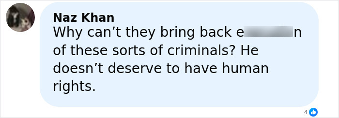 Comment expressing outrage about criminals and human rights, related to the monster who strangled over 100 young girls. Comment expressing outrage about criminals and human rights, related to the monster who strangled over 100 young girls.
