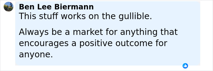 Screenshot of a Facebook comment by Ben Lee Biermann discussing the effectiveness of a psychic drawing in changing love life outcomes. Screenshot of a Facebook comment by Ben Lee Biermann discussing the effectiveness of a psychic drawing in changing love life outcomes.