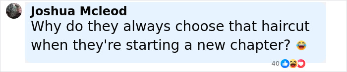 Comment by Joshua Mcleod questioning haircuts when starting a new chapter, with 40 reactions. Comment by Joshua Mcleod questioning haircuts when starting a new chapter, with 40 reactions.