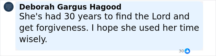 Comment by Deborah Gargus Hagood discussing forgiveness and time, related to a woman facing date for capital punishment. Comment by Deborah Gargus Hagood discussing forgiveness and time, related to a woman facing date for capital punishment.