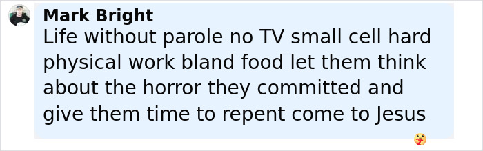 Comment from Mark Bright advocating harsh punishment with no parole and reflection for a woman involved in a jealous stabbing case. Comment from Mark Bright advocating harsh punishment with no parole and reflection for a woman involved in a jealous stabbing case.