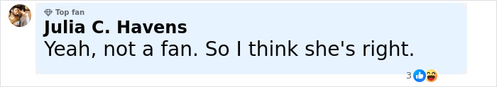 Comment from Julia C. Havens expressing disagreement, responding to discussion about personality and relationships. Comment from Julia C. Havens expressing disagreement, responding to discussion about personality and relationships.