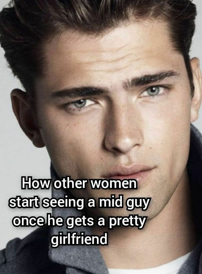 Close-up of a young man's face with text about changing perceptions, fitting the theme of evil thoughts memes.