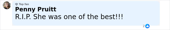 Comment by Penny Pruitt expressing RIP and tribute, related to Diane Keaton’s last moments revealed in 911 call. Comment by Penny Pruitt expressing RIP and tribute, related to Diane Keaton’s last moments revealed in 911 call.