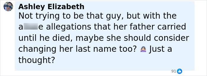 Screenshot of a social media comment discussing Bijou Phillips cutting ties with jailed husband Danny Masterson. Screenshot of a social media comment discussing Bijou Phillips cutting ties with jailed husband Danny Masterson.