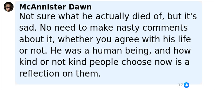 Comment by McAnnister Dawn about the influencer's death and complications from popular Fox Eyes surgery. Comment by McAnnister Dawn about the influencer's death and complications from popular Fox Eyes surgery.
