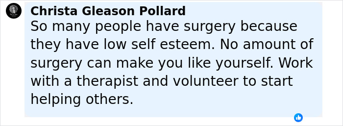 Comment on surgery risks, discussing self-esteem and complications from popular fox eyes surgery shared by influencer. Comment on surgery risks, discussing self-esteem and complications from popular fox eyes surgery shared by influencer.