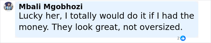 Comment from Mbali Mgobozi discussing viewers' opinions on Simone Biles plastic surgery rumors and appearance. Comment from Mbali Mgobozi discussing viewers' opinions on Simone Biles plastic surgery rumors and appearance.