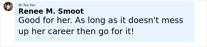 Comment from a top fan Renee M. Smoot supporting Simone Biles amid plastic surgery rumors online. Comment from a top fan Renee M. Smoot supporting Simone Biles amid plastic surgery rumors online.