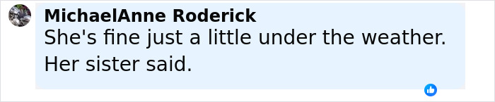 Comment from Dolly Parton's sister mentioning she is under the weather, raising concern amid health struggles. Comment from Dolly Parton's sister mentioning she is under the weather, raising concern amid health struggles.