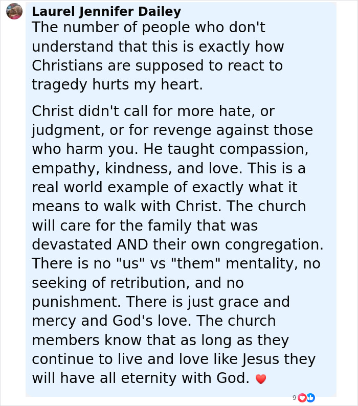 Facebook comment expressing how Mormons show compassion and unity after Michigan church attack, raising $500k fund. Facebook comment expressing how Mormons show compassion and unity after Michigan church attack, raising $500k fund.