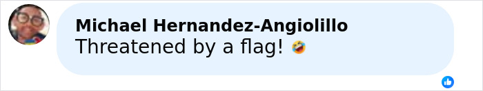 Comment on social media reacting with laughter emoji to a Florida man’s tantrum at a Starbucks over a Pride flag.