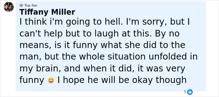Comment by Tiffany Miller expressing mixed feelings about woman’s unhinged act after breaking into boyfriend’s home. Comment by Tiffany Miller expressing mixed feelings about woman’s unhinged act after breaking into boyfriend’s home.