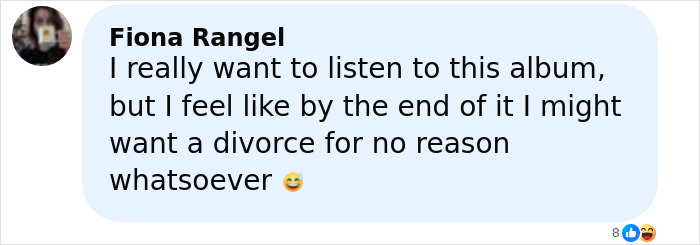 Screenshot of a social media comment expressing interest in Lily Allen's brutal album about David Harbour. Screenshot of a social media comment expressing interest in Lily Allen's brutal album about David Harbour.