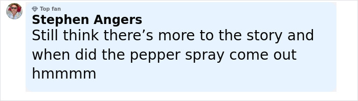 Comment by Stephen Angers questioning the timing of pepper spray related to disturbing Mark Sanchez footage.