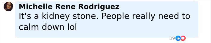 Comment by Michelle Rene Rodriguez addressing Dolly Parton's sister raising alarm about the singer's health struggles. Comment by Michelle Rene Rodriguez addressing Dolly Parton's sister raising alarm about the singer's health struggles.