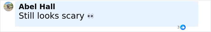Comment by Abel Hall saying still looks scary with eyes emoji on social media post referencing world's hottest felon. Comment by Abel Hall saying still looks scary with eyes emoji on social media post referencing world's hottest felon.