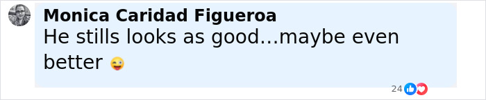 Comment by Monica Caridad Figueroa saying he still looks as good or better, referring to world's hottest felon at 41. Comment by Monica Caridad Figueroa saying he still looks as good or better, referring to world's hottest felon at 41.