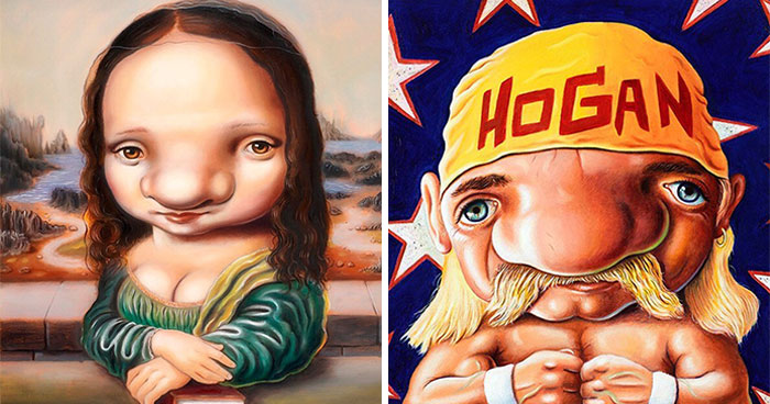 25 Playful, Surreal Paintings That Transform Famous Faces Into Fun Characters By JC Bravo