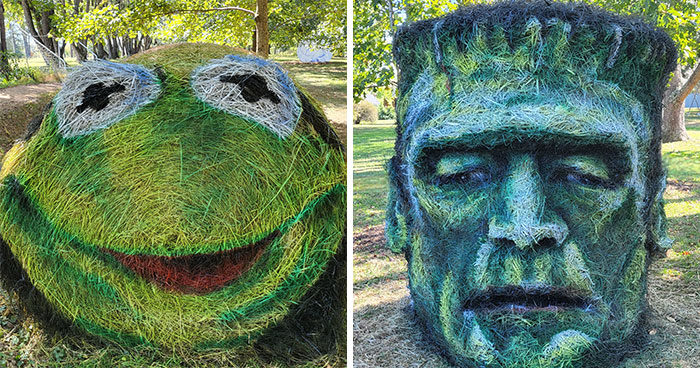 Every Year, I Create Giant Hay Bale Art For A Local Non-Profit’s Annual Halloween Event (17 New Pics)