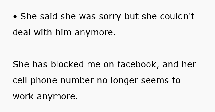 Text excerpt highlighting sister abandoning autistic brother, showing blocked contact and apology for no longer dealing with him. Text excerpt highlighting sister abandoning autistic brother, showing blocked contact and apology for no longer dealing with him.
