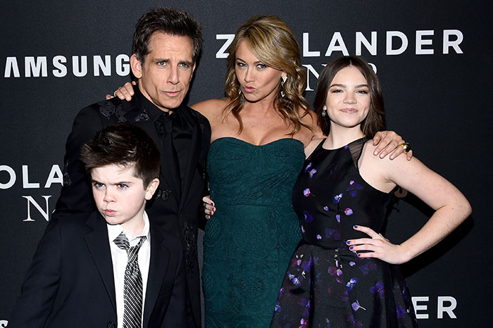 Ben Stiller posing with family at event, highlighting parenting mistakes and criticism from nepo baby kids in entertainment. Ben Stiller posing with family at event, highlighting parenting mistakes and criticism from nepo baby kids in entertainment.