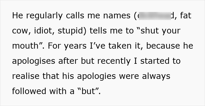 Text describing emotional cruelty and verbal a***e from a husband, highlighting ongoing mental strain and thought of leaving. Text describing emotional cruelty and verbal a***e from a husband, highlighting ongoing mental strain and thought of leaving.