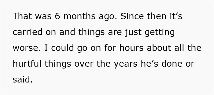 Text excerpt discussing emotional cruelty and a wife feeling hurt by her husband's ongoing behavior over the years. Text excerpt discussing emotional cruelty and a wife feeling hurt by her husband's ongoing behavior over the years.