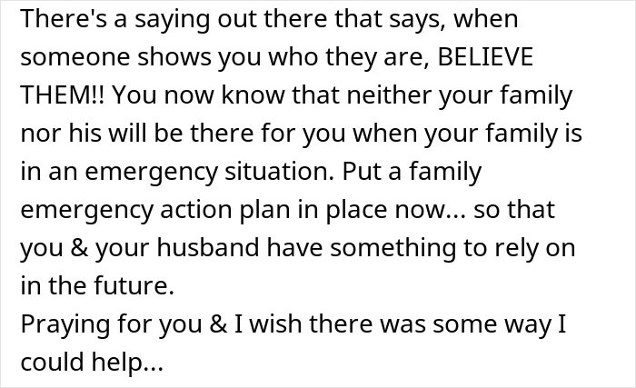 Text message expressing lack of family support after surgery, highlighting woman struggles with two kids and emotional breakdown.