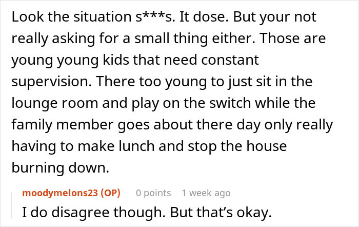 Text conversation about woman with two kids needing support and supervision after surgery, expressing emotional breakdown. Text conversation about woman with two kids needing support and supervision after surgery, expressing emotional breakdown.