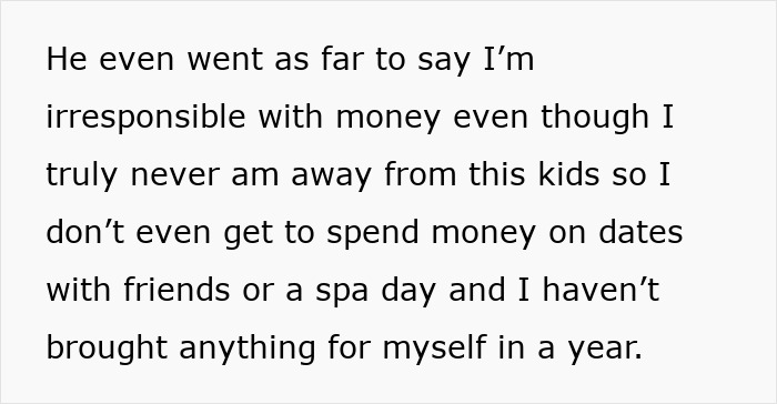Text describing a person feeling sick and hesitant to ask husband for money due to financial misunderstandings and responsibilities. Text describing a person feeling sick and hesitant to ask husband for money due to financial misunderstandings and responsibilities.