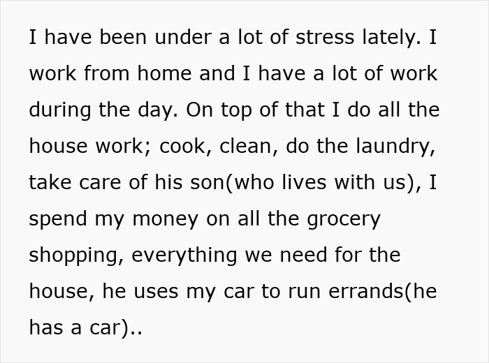 Text about stress working from home and managing housework while fiance babysits daughter and goes hunting. Text about stress working from home and managing housework while fiance babysits daughter and goes hunting.