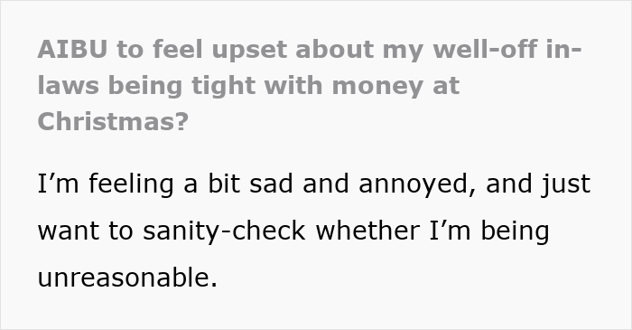 Text post expressing feeling upset about grandparents combining birthday and Christmas gift, and the mom feeling scammed. Text post expressing feeling upset about grandparents combining birthday and Christmas gift, and the mom feeling scammed.