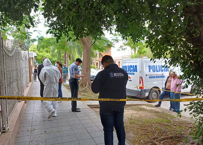 Police and forensic team investigating a crime scene where mother accused of giving daughter anti-anxiety medication.