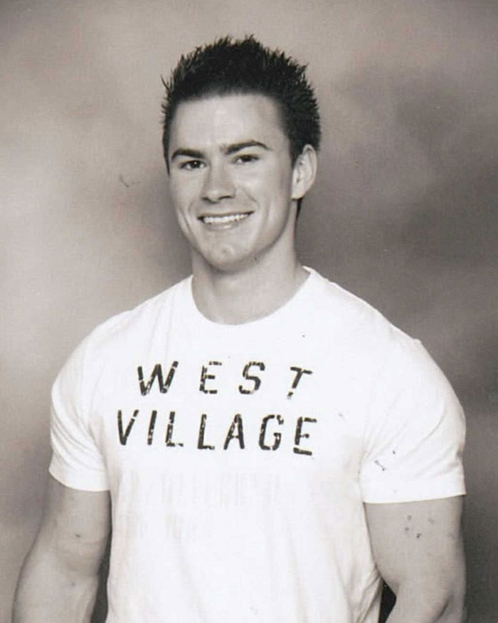 Young man wearing a West Village shirt, related to mom claims about skinned body on display in Las Vegas museum.