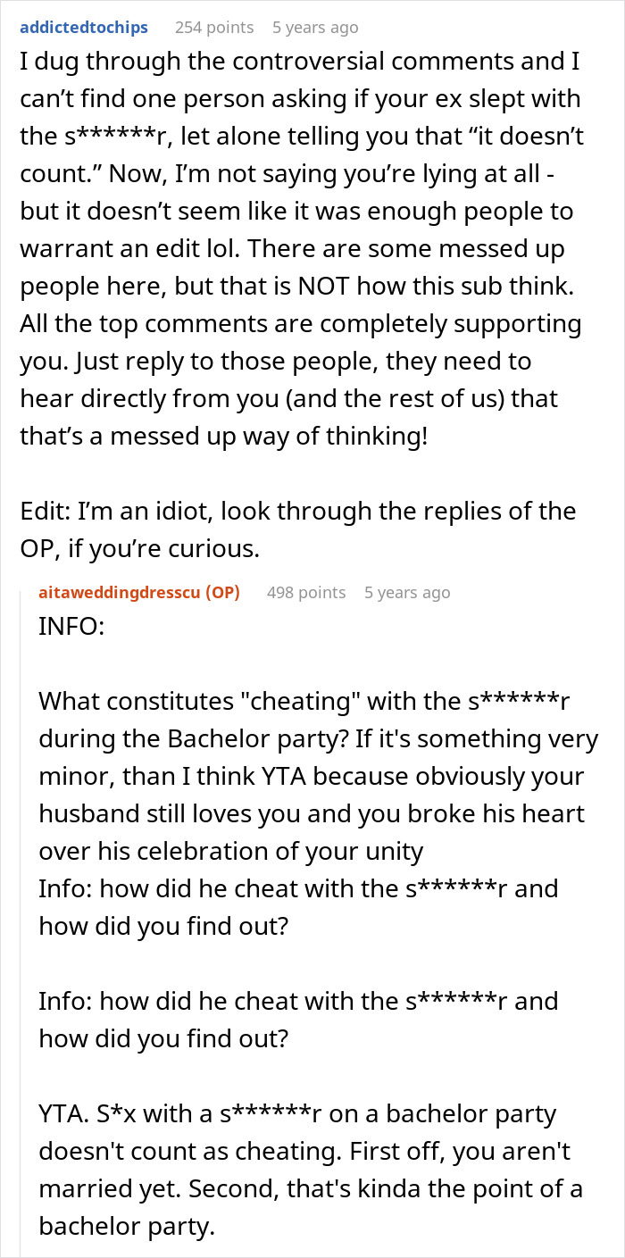 Reddit user discussing controversy over sister remaking wedding dress instead of giving it away after cheating incident. Reddit user discussing controversy over sister remaking wedding dress instead of giving it away after cheating incident.