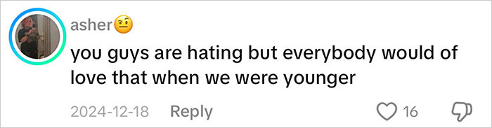 Comment from user asher defending a mom who goes viral for an insane amount of gifts for her kids amid backlash on consumerism.