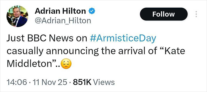 Tweet from Adrian Hilton criticizing BBC over Princess Kate coverage, highlighting backlash and headline changes involving Kate Middleton news. Tweet from Adrian Hilton criticizing BBC over Princess Kate coverage, highlighting backlash and headline changes involving Kate Middleton news.
