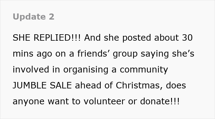 Text about a lady thinking she’s being green by gifting broken items, while her friend disagrees and wants her to stop. Text about a lady thinking she’s being green by gifting broken items, while her friend disagrees and wants her to stop.